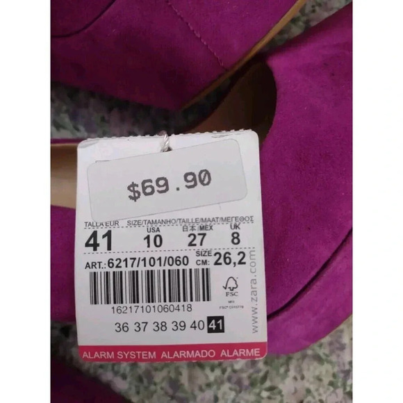 NWT ZARA Womens Sz 10 Fuchsia Pink Purple Pointed High Heels Stiletto Pumps HOT! - Picture 6 of 6
